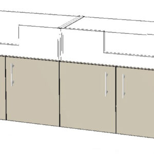 500mm Semi Recess Floating Vanity 2100mm 2x 2 Doors 2x 2 Drawers