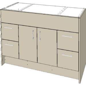 500mm Semi Recess Vanity with Kicker 1200mm 2 Doors 2x 2 Drawers